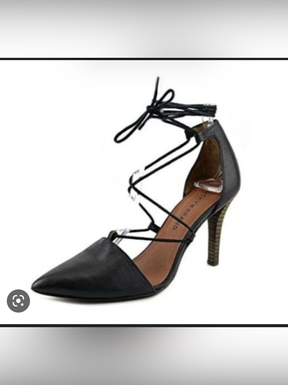 Lucky Brand leather Black Lace-Up Pointed Toe Stiletto Pump size 9.5